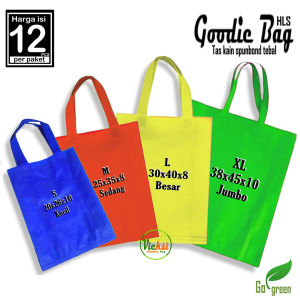 1 Lusin Isi 12 Pcs Tas Jinjing Kain Spunbond Polos Handle Box / Kotak Ukuran 20x30 25x35 30x40 35x45 | Kantong Belanja Lipat | Bisa Disablon | Totebag Laundry Parcel Hampers Bingkisan Souvenir Ultah / Ulang Tahun | Pengganti Plastik Paper bag Murah