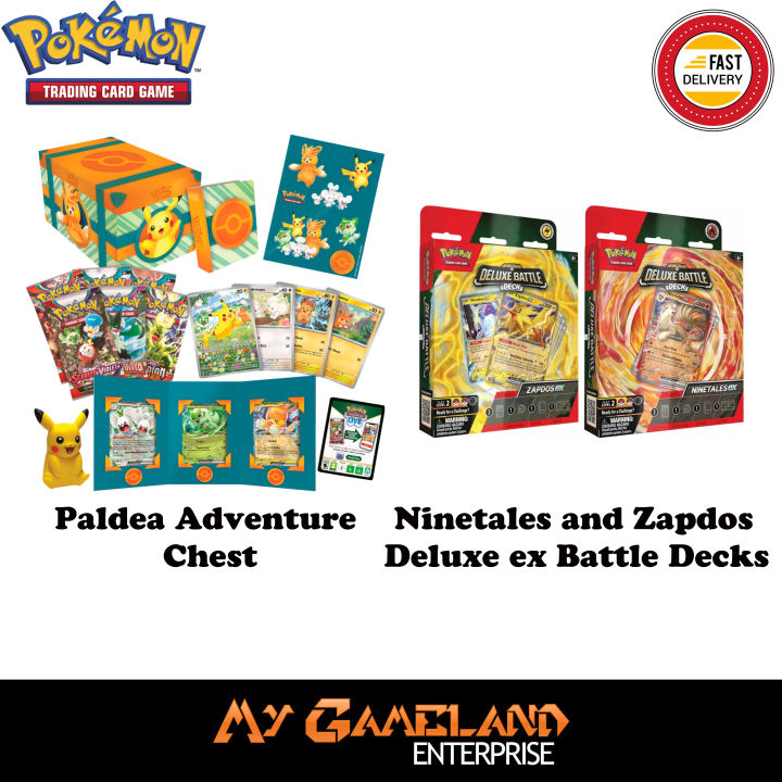 Pokemon TCG Paldea Adventure Chest / Ninetales and Zapdos Deluxe EX Battle  Deck Local Supplier Warranty Ex Card Collection - Lazada | Lazada