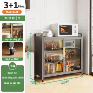 Lifinity Kệ Để Đồ Nhà Bếp Đa Năng Thép Cacbon Với Bánh Xe Dễ Di Chuyển Thiết Kế Đôi Cửa Chống Bụi