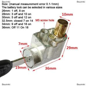 [COD] Bsuimki จักรยานไฟฟ้า E-BIKE กล่องล็อคล็อคด้านหน้าหัวล็อคยานพาหนะไฟฟ้าล็อคป้องกันการโจรกรรมล็อคแบตเตอรี่