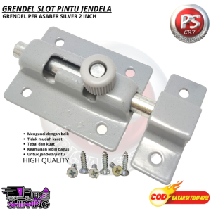 Grendel Per ASABER 2" Abu / Grendel Per Slot Pintu & Slot Jendela 2 inch ASABER Abu Abu Kuat Tahan Lama Tahan Karat