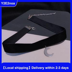 【Local shipping】 Korean Style Fashion Choker Necklace For Women Vintage Gothic Clavicle Chain With Moon Pendant Girl Neck Jewelry Accessories