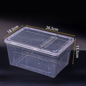 VMCTRD Transparent Reptile Breeding Box Stackable Ventilated Turtle Transport Container Useful Clear View Animal Habitat Cage Crawling Pet