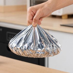 MODERNLUX 10/20Pcs Reusable Aluminum Foil Covers Elastic Edge Heat Resistant Food Insulation Covers  Thickened Food Storage Covers Kitchen Storage