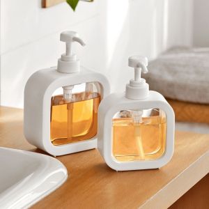 JON09 2Pcs 300/500ml Soap Dispenser Large Capacity Portable Shampoo Dispenser Storage Accessories Transparent Press Bottle Travel