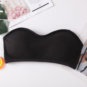 OK Bra Women Fashion Solid Color Cotton Strapless Bra Strapless No Rims Underwear Sports Bra
