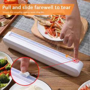 🔥SG Stock/1 Day Delivery🔥2026 New Punch-Free Fixing Kitchen Cling 3 In 1 Aluminum Film Cutting Holder Wrap Dispenser Kitchen Food Cutter Storage Wrap Dispenser Kitchen Dispenser Food Cutter Foil Cling Film Dispenser Plastic Cutter Storage Holder Kitchen