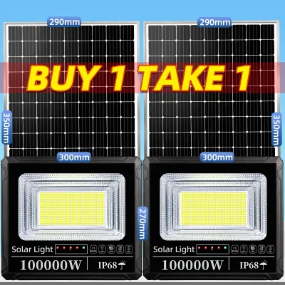 BLUESKY Buy 1 Take 1 20000W Solar Lights With Solar Panel Outdoor Lighting Solar LED Light Waterproof IP68 Energy-Saving Lamp Automatic Light Flood Light 8000W 5 Years Warranty COD