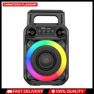 Portable Bluetooth Speakers with Microphone RGB Lights for Outdoor Indoor Karaoke Wireless Sound System
