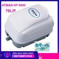 Máy sục sủi thổi khí oxy 10 VÒI Atman HP 8000 (47W - 70L/P)  cao cấp, tặng 10 đá sủi + 10m dây cho hồ bể cá cảnh. 