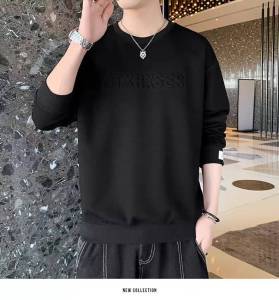 เสื้อยืดแขนยาวลายทางผู้ชายอินเทรนด์แบรนด์หลวมเสื้อลำลองผู้ชายเสื้อสเวตเตอร์คอกลม Man Clothing