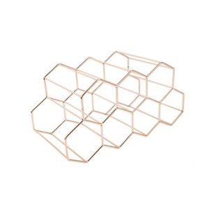 ZYJC MALL Black Metal Honeycomb Space Saver Hexagon Decorative Wine Display Holder Wine Rack Wine Bottle Storage Wine Storage Holder