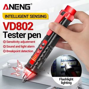 MODERNLUX Không tiếp xúc Bút kiểm tra điện áp Điện áp 12V-1000V Kiểu bút Bút thử thông minh Máy đo điện ANENG VD802 Báo động bằng chuông Bút thử điện cảm ứng cho thợ điện