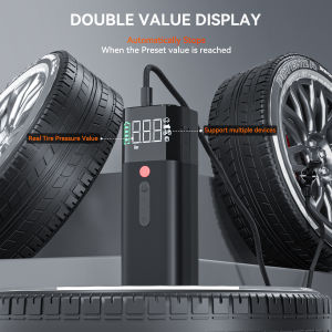 Pemampat udara mudah alih-10000 mah boleh dicas semula pengepam tayar paparan LCD/cahaya tepat pemantauan tekanan tayar masa nyata 3x fast 150 PSI Portable pam angin sesuai untuk kereta motosikal basikal bola
