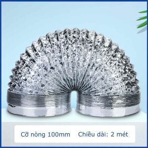 Ống thông gió mềm giấy bạc nhiều kích cỡ giá rẻ ống hút mùi ống nhôm nhún cách nhiệt chống cháyống thông gióPVC-FELLA