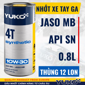 Nhớt Xe Ga YUKO SYNTHETIC 10W30 0.8L - Yuko 10w30 800ml nhập khẩu Châu Âu