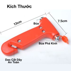[HCM] Búa Thoát Hiểm Phá Kính Nguy Cấp Ô Tô- Có Dao Cắt Dây An Toàn Xe Hơi Hesede