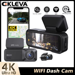 EKLEVA กล้องติดรถยนต์เลนส์คู่ Wi-Fi 4Kกล้องสำหรับรถยนต์บันทึกวิดีโอ UHD ไนท์วิชั่น IR DVR รองรับ24ชั่วโมงรถมุมกว้างจอดรถกล้อง DVR
