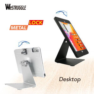 Desktop Anti-Theft Stand Holder Enclosure for 10.2 inch iPad Gen 9.8.7 Compatible with lock 360° Swivel Design