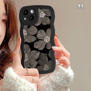 (Lokal Ready) Xinyu Casing hp Redmi 12 A2 A1 Redmi Note 12 4G Note 12 Pro Note 11S 11 Pro Redmi 10 2022 10C 10A 9A 9C 9T Note 10 5G Note 10S Note 9 Note 9 Pro Note 8 Kesing Lucky Oil Painting Tulip Bunga Biru Wavy Edge Sarung Soft Case