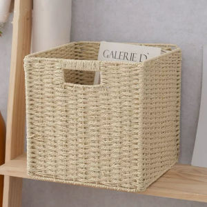 30cm Handwoven Storage Basket for Closet Shelf Organization Home Decor Storage Bin for Clothes Books Sundries