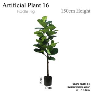 FIDDLE FIG Artificial Plant Artificial Flower Faux Greenery Potted Plant Home Decoration Indoor Outdoor Decorative Plants for Living Room Bedroom Office Desk Tabletop Garden Café Event Wedding Artificial Decorative Plant Ornament Accessories