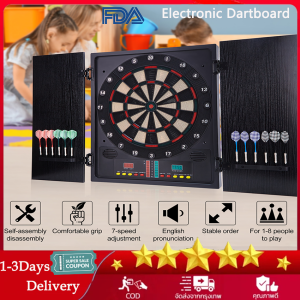 🔥【Ready Stock】🔥 Electronic Dartboard Dartboard With 12 Darts And Replacement Tips Dart Machine Including 27 Main Games And 216 Game Variants Dartboard For 1-8 Players LED Screen And Integration System