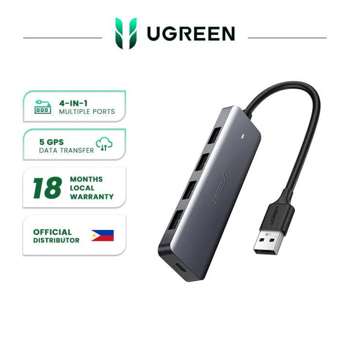 [Buy More Save More] UGREEN USB 3.0 4 Port Hub for Printer, Mouse, Keyboard, HD, Flash Drive /  USB C to 4 Port USB 3.0 Hub - PH
