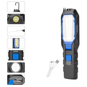 【NEW Arrived】COB led torch light powerful Work Light Magnet Hand Torch flashlights Camping Lantern With Hook light Adjustable led emergency light magnetic flashlight ultrafire led flashlight flash light super bright rechargeable torchlight