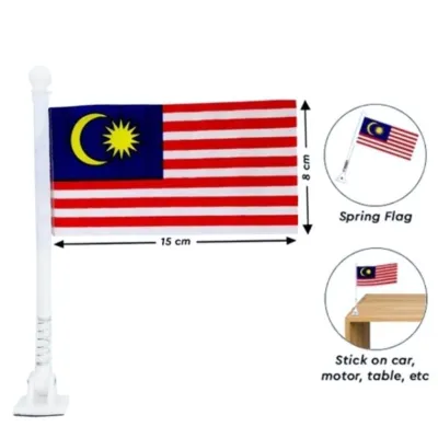 【ShopWithJoy】Malaysia Bendera Motor Bendera Malaysia Bendera Tangan Handflag Bendera Kereta Car Flag Spring Flag