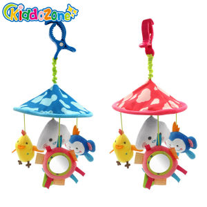 KiddoZone Đồ chơi giường Soft Cloud Cartoon với teether và gương lệch - Đồ chơi ngủ êm ái cho trẻ sơ sinh trang trí phòng trẻ em và đồ chơi xe đẩy