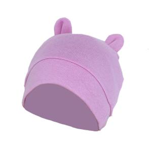 0-3 Months Infant Solid Color Bonnet Hospital Hat Gifts Baby Cute Bear Ears Hat Soft Cotton Beanie Cap Headwear