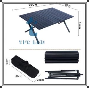 โต๊ะแคมป์ปิ้ง โต๊ะสนาม ม้วนเก็บได้ โครงเหล็ก พับเก็บได้ กลางแจ้ง ในร่ม แคมป์ปิ้งปิกนิก พกพาสะดวก รับประกันสินค้า