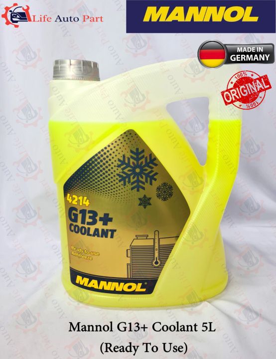 Mannol G13+ Coolant 5L (Ready to Use) Yellow (Free Give) Lazada