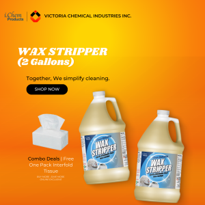 ICHEM PRODUCTS WAX STRIPPER (2 GALLONS) WITH FREE 1 PACK INTERFOLD TISSUE
