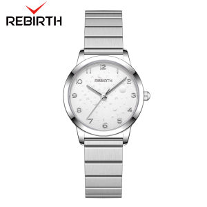 REBIRTH Jam Tangan Wanita Original Asli Tali Stainless Steel Anti Air Jam Wanita Anggun Mode Jam Tangan Cewek(+kotak gratis)