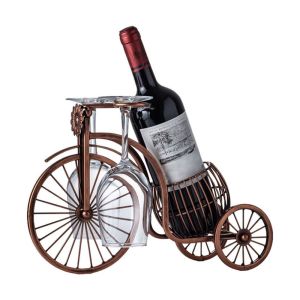 HJKL Vintage Metal European Style Decorative Retro Home Decoration Kitchen Organizer Wine Rack Wine Bottle Holder Wine Display Stand