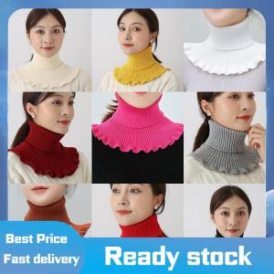 Sports🚴🏻‍♀️ Giữ ấm và lạnh ngoài trời phụ nữ ấm áp dệt kim giả cổ áo dày cao cổ giả khăn quàng cổ có thể tháo rời cổ khăn