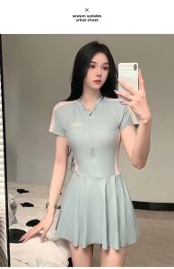 2025 Swimwear Womens swimwear Korean slim-fit conservative slim-fit dress Casual swimming pool beach can be worn outside swimwear