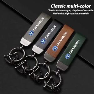 secr Car Key Ring With Horseshoe Buckle Suede Leather Pendant For Changan CS35 CS95 CS75 Eado Alsvin UNI-K Auto Interior Decoration H8M4T