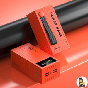 <𝙇𝒂𝙯𝑺𝙜𝑴𝙖𝒍𝙡> 50000mah Container Power Bank Auxiliary Battery Big Capacity 20W Fast Charging Travel Emergency Battery Industrial Style