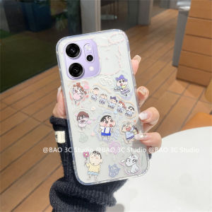 เคส OPPO A5i Pro Reno14 F Reno14 Pro 11F 11 Pro 5G ซิลิโคนนิ่มป้องกันการตกสำหรับ เคสโทรศัพท์ ใหม่โปร โปร11โปร5กรัมอินส์การ์ตูนสนุกสีสันไดโนเสาร์สีสันสดใสปลอกชินจัน2025