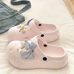 [Free Shipping] Mt.Mit Thick-Soled Clogs For Women 2026 Summer Super Cute Soft Girl Style Closed-Toe Non-Slip Height-Increasing Slippers