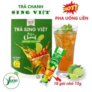 Hộp trà chanh Sing Việt 270g (Gồm 18 gói nhỏ 15g) - Pha uống liền tiện lợi
