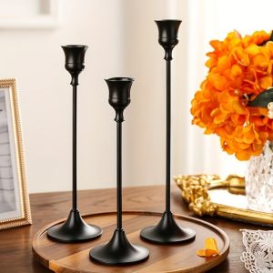 EINC033421 1/3pcs Vintage Elegant Tabletop Candle Holders Metal and Aluminum Home and Hotel Decoration Candlestick Holder Candle Stand Suitable for Wedding Anniversary