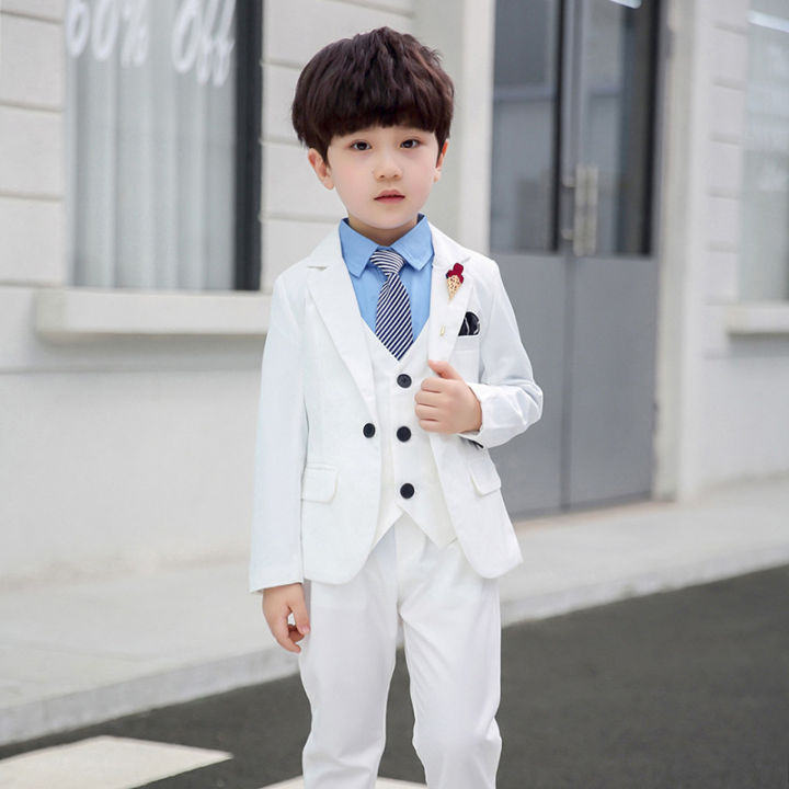 Boys White Wedding Dress Suit Formal Kids Prom Baptism Tuxedo New Children s Day Performance School Uniform Costume Lazada