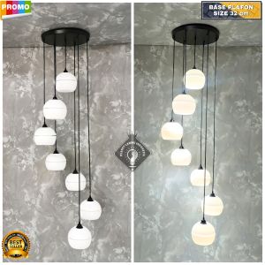 LAMPU GANTUNG HIAS VOID TANGGA 7 IN 1 RUANG TAMU MINIMALIS CAFE PLAFON RUANGAN VINTAGE MODERN MURAH