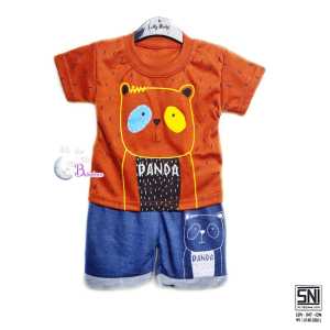 BAJU BAYI ECER CASUAL KASUAL SETELAN HEWAN PANDA SETELAN ANAK HARGA GROSIR