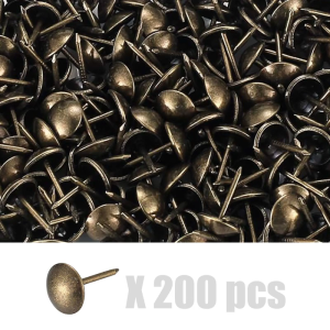 Antique Style Decorative Metal Tacks 11mm Round Head Furniture Nails Upholstery Tacks set for Crafting & Repairing