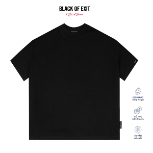 Áo thun BOXY BLACK OF EXIT trơn form boxy nam nữ Local Brand